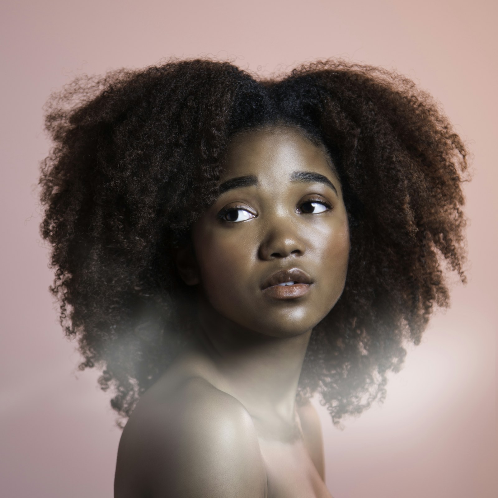 Portrait of a woman with natural curly hair